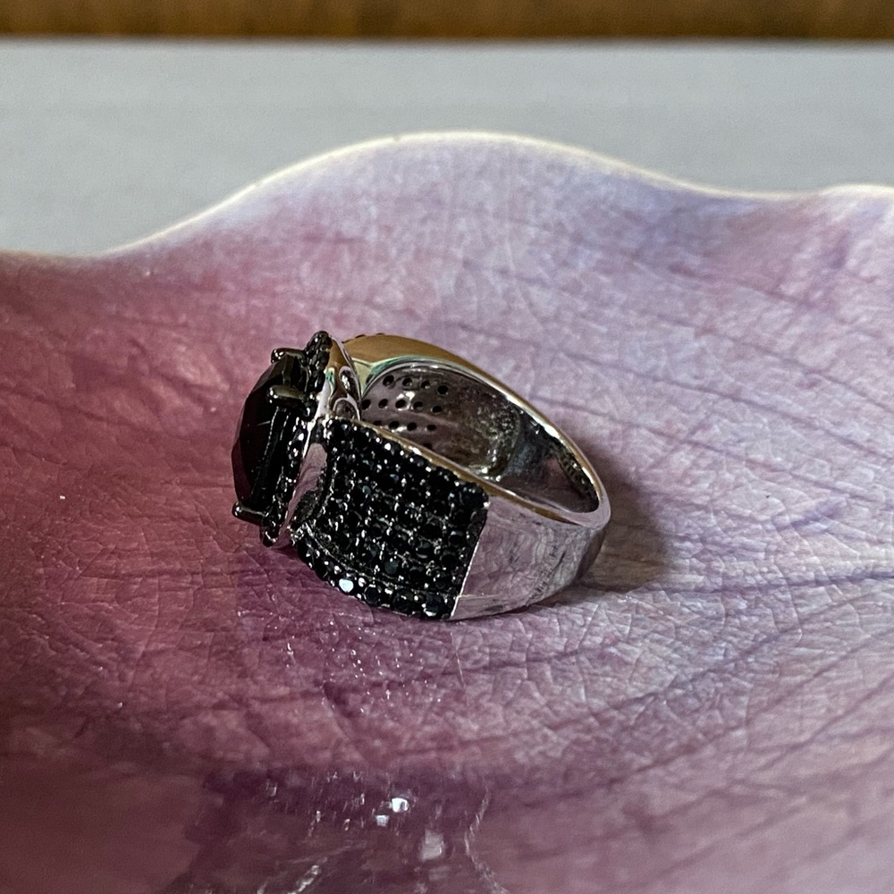 NWOT BLACK SPINEL STERLING RING - Picture 6 of 11